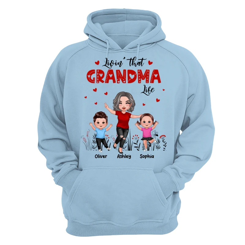 Happy Doll Grandma & Grandkids Livin‘ That Grandma Life Personalized Shirt - Image 16