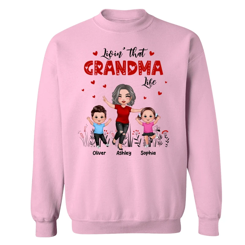 Happy Doll Grandma & Grandkids Livin‘ That Grandma Life Personalized Shirt - Image 19