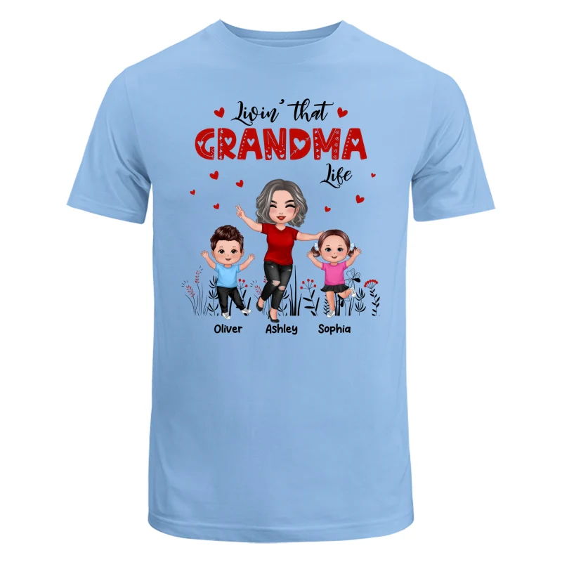 Happy Doll Grandma & Grandkids Livin‘ That Grandma Life Personalized Shirt - Image 8