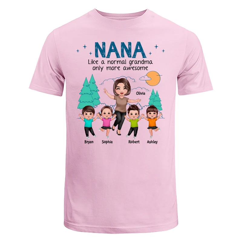 Happy Doll Grandma Grandkids Outline Background Personalized Shirt - Image 7