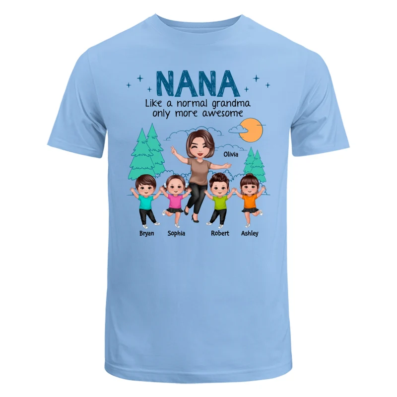 Happy Doll Grandma Grandkids Outline Background Personalized Shirt - Image 8