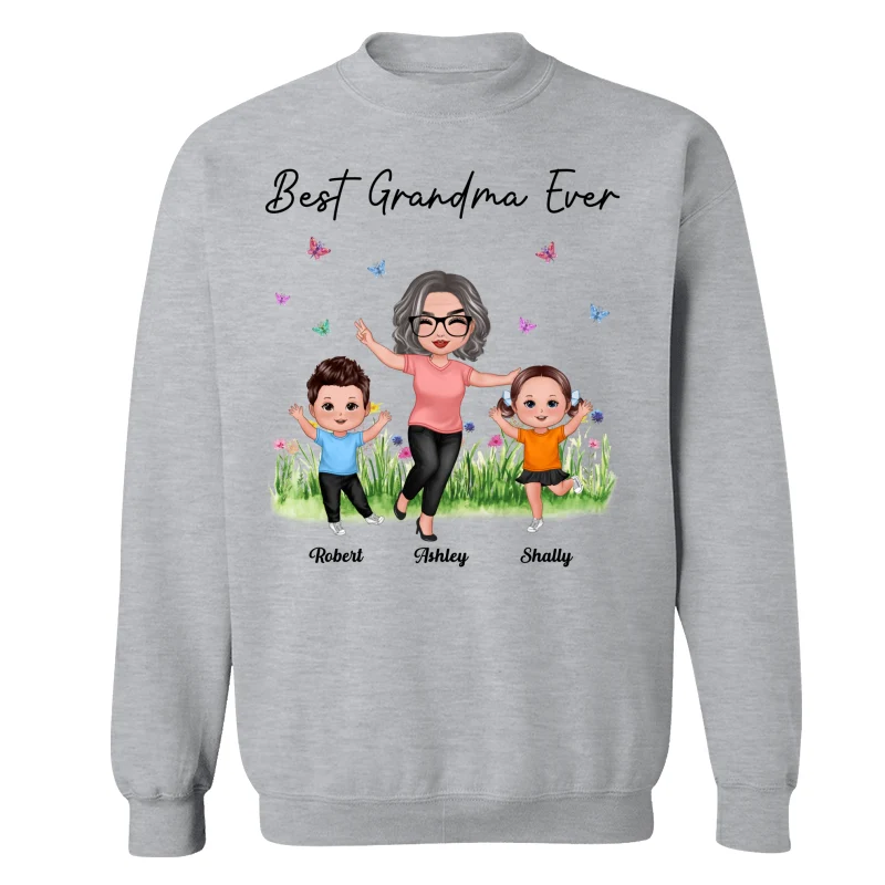 Happy Doll Grandma With Grandkids Best Grandma Ever Personalized Shirt - Image 18