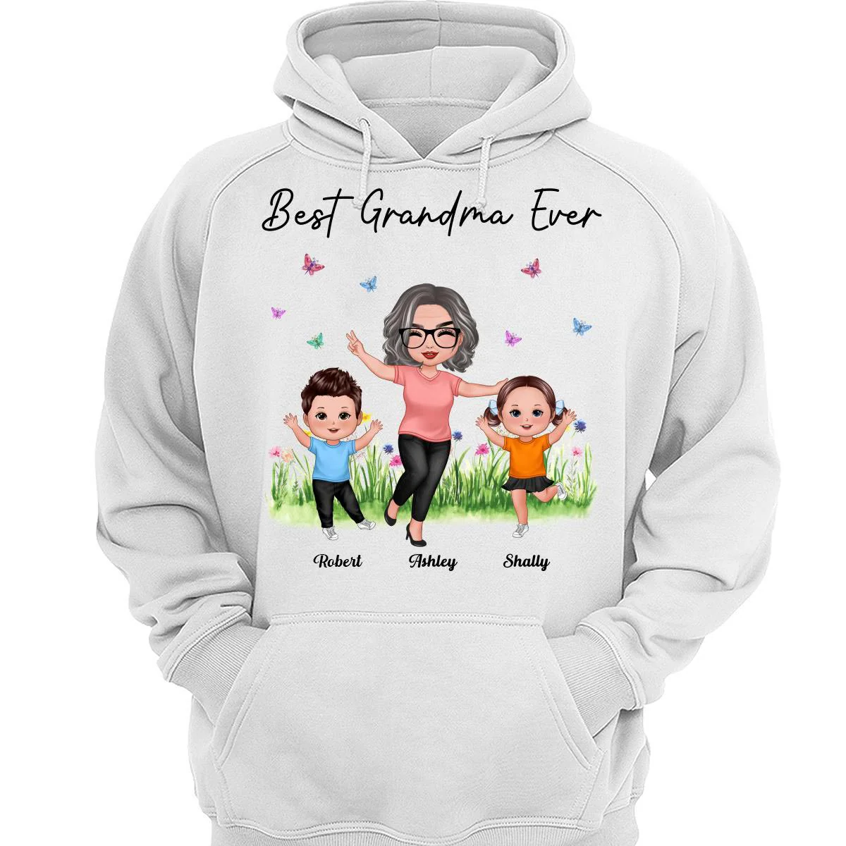 Happy Doll Grandma With Grandkids Best Grandma Ever Personalized Shirt - Image 3