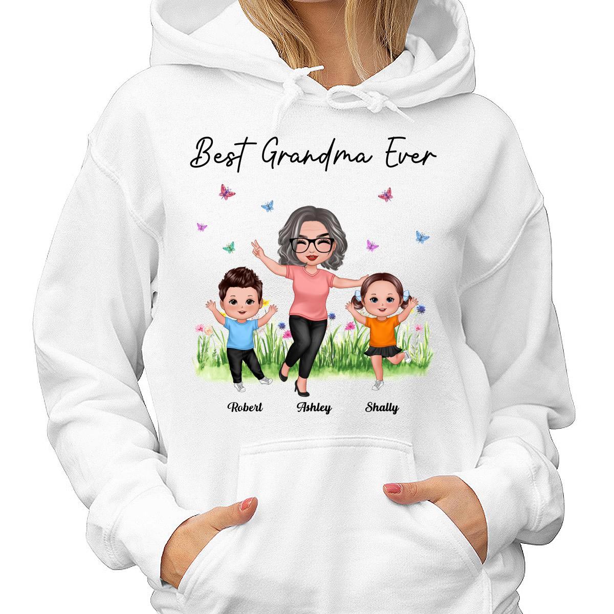 Happy Doll Grandma With Grandkids Best Grandma Ever Personalized Shirt - Image 4