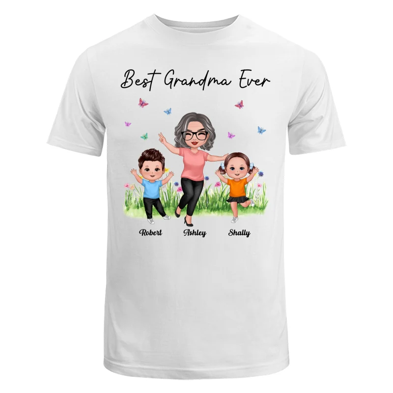 Happy Doll Grandma With Grandkids Best Grandma Ever Personalized Shirt - Image 5