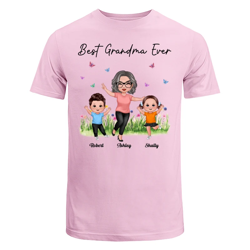 Happy Doll Grandma With Grandkids Best Grandma Ever Personalized Shirt - Image 7