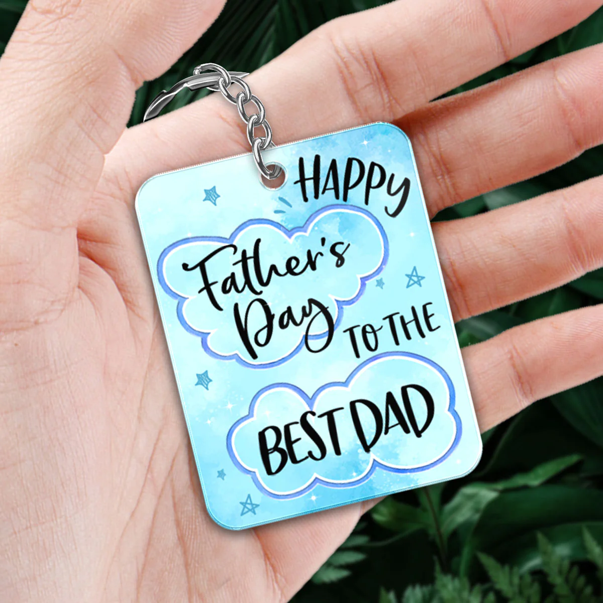 Happy Father‘s Day Best Dad Walking Dad And Kids Personalized Acrylic Keychain - Image 3