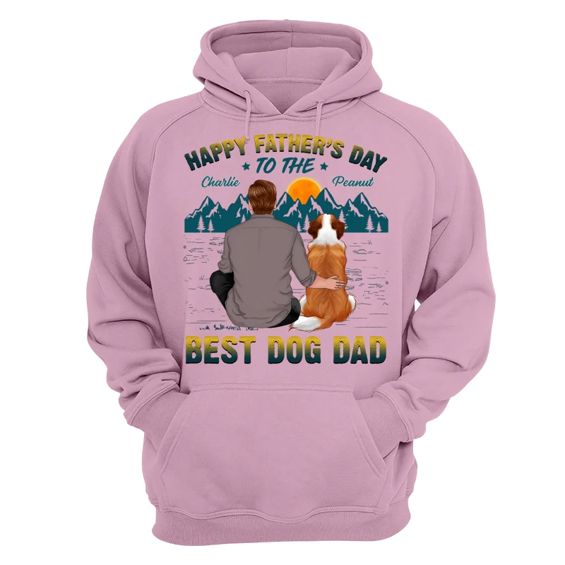 Happy Father‘s Day Best Dog Dad Green Yellow Retro Personalized Shirt - Image 15