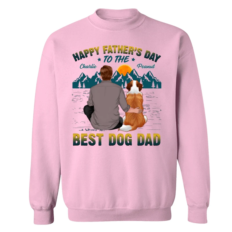Happy Father‘s Day Best Dog Dad Green Yellow Retro Personalized Shirt - Image 19