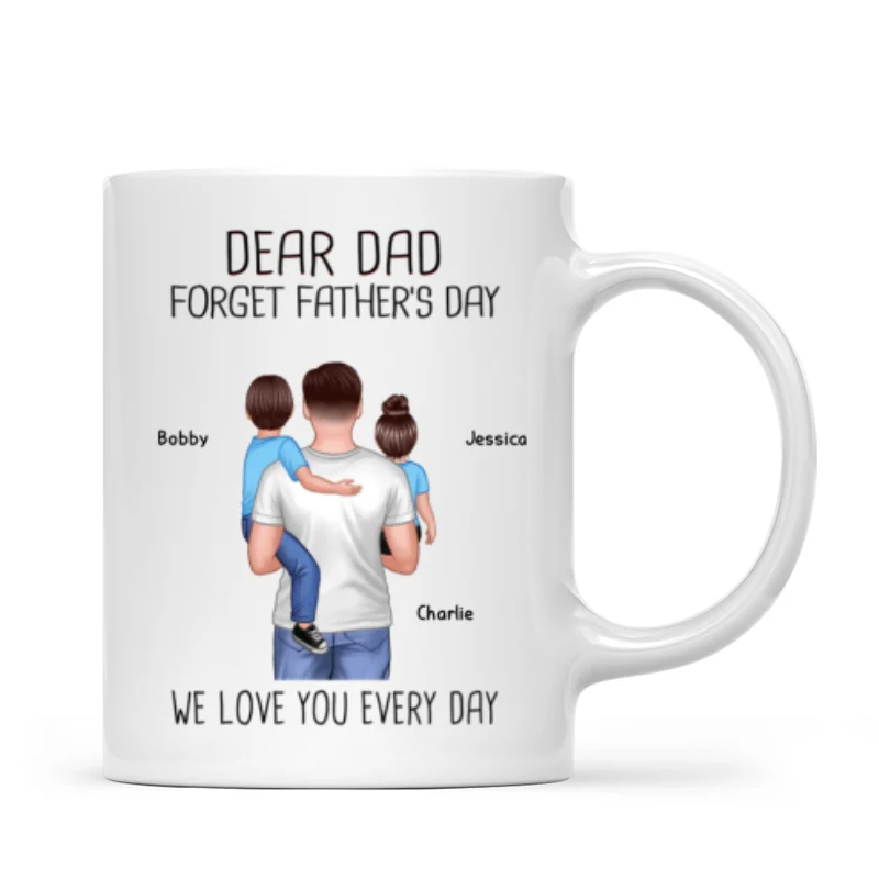 Happy Father‘s Day Dad Holding Kids Personalized Mug - Image 3