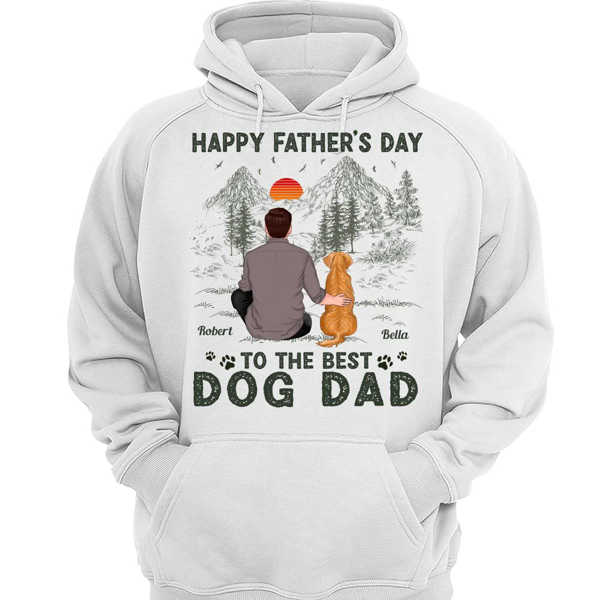Happy Father‘s Day Dog Dad Outline Personalized Shirt - Image 3