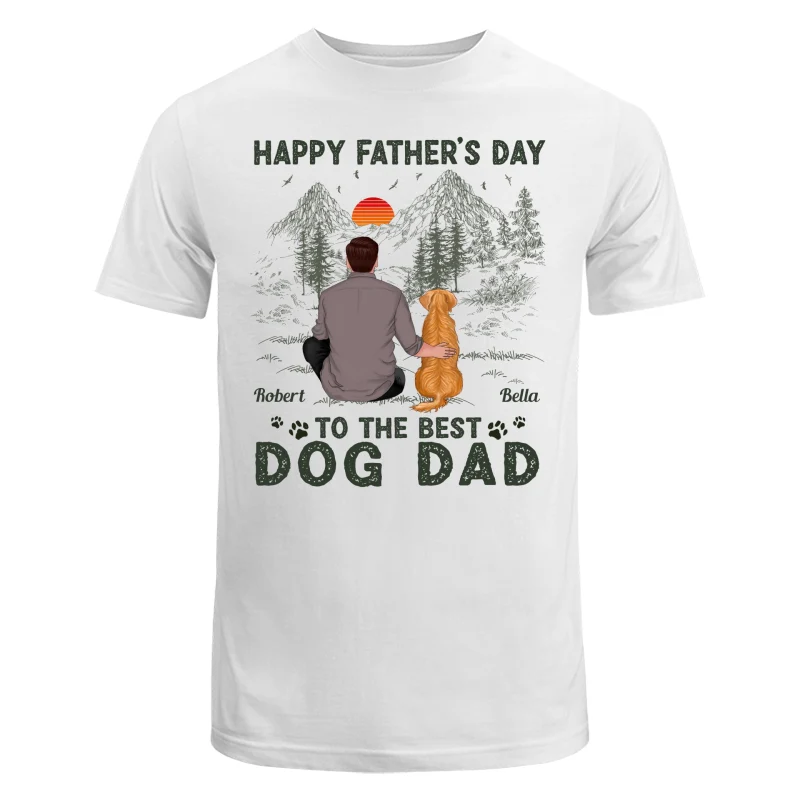 Happy Father‘s Day Dog Dad Outline Personalized Shirt - Image 5