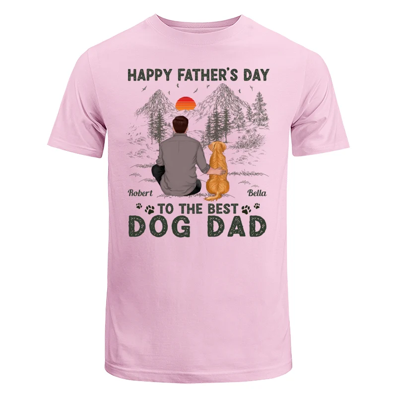 Happy Father‘s Day Dog Dad Outline Personalized Shirt - Image 7