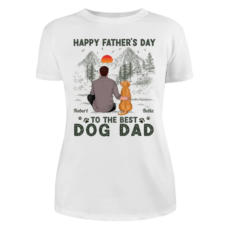 Happy Father‘s Day Dog Dad Outline Personalized Shirt - Image 9
