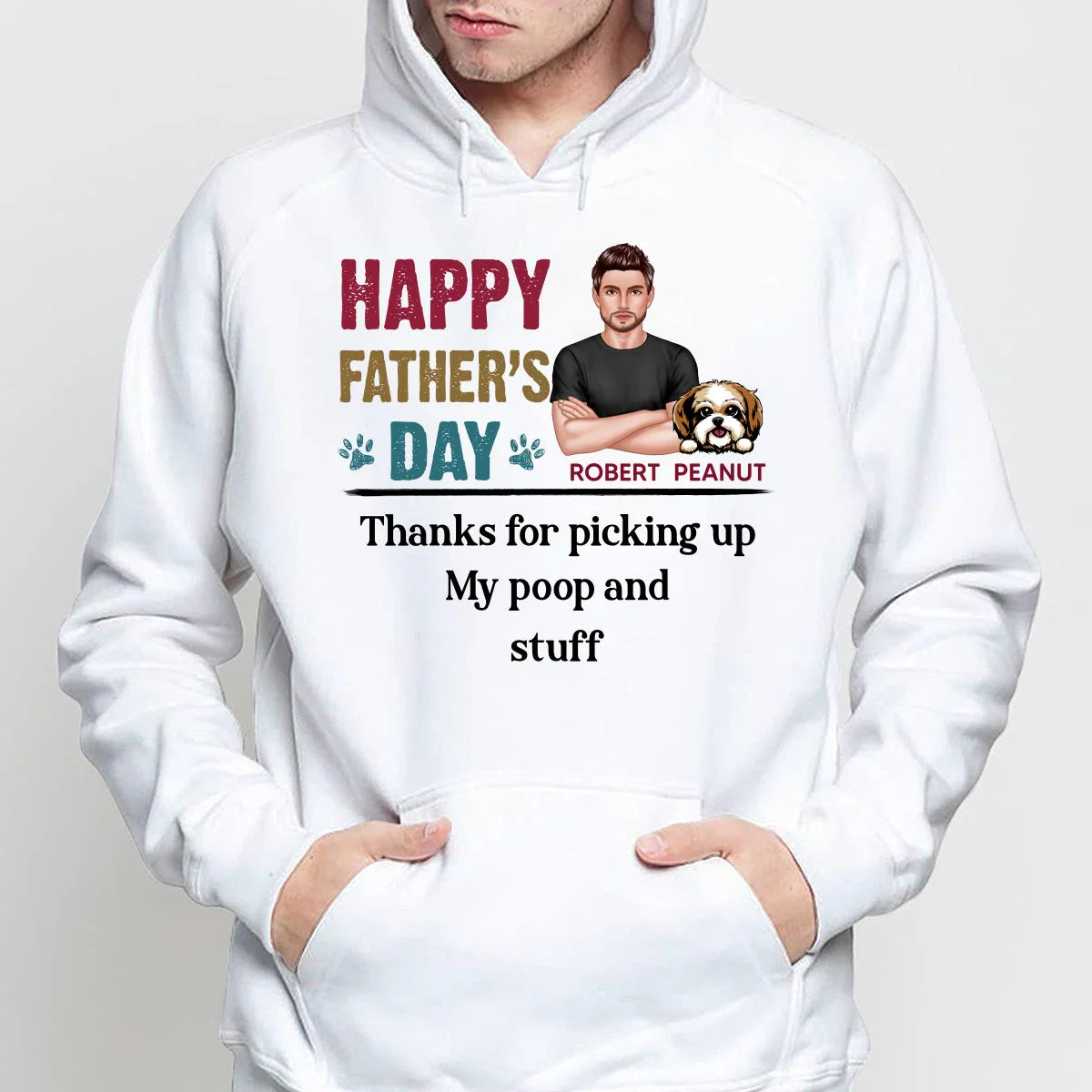 Happy Father‘s Day Dog Dad Retro Personalized Shirt - Image 4
