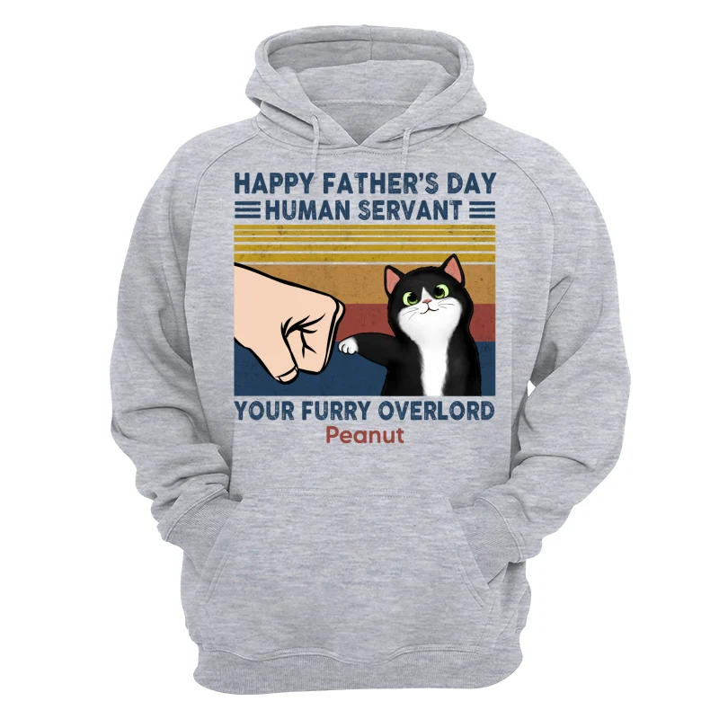 Happy Father‘s Day Human Servant Fluffy Cat Retro Personalized Shirt - Image 14