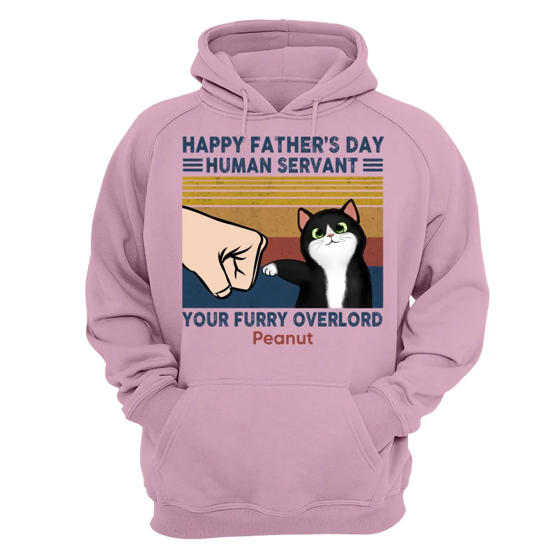 Happy Father‘s Day Human Servant Fluffy Cat Retro Personalized Shirt - Image 15