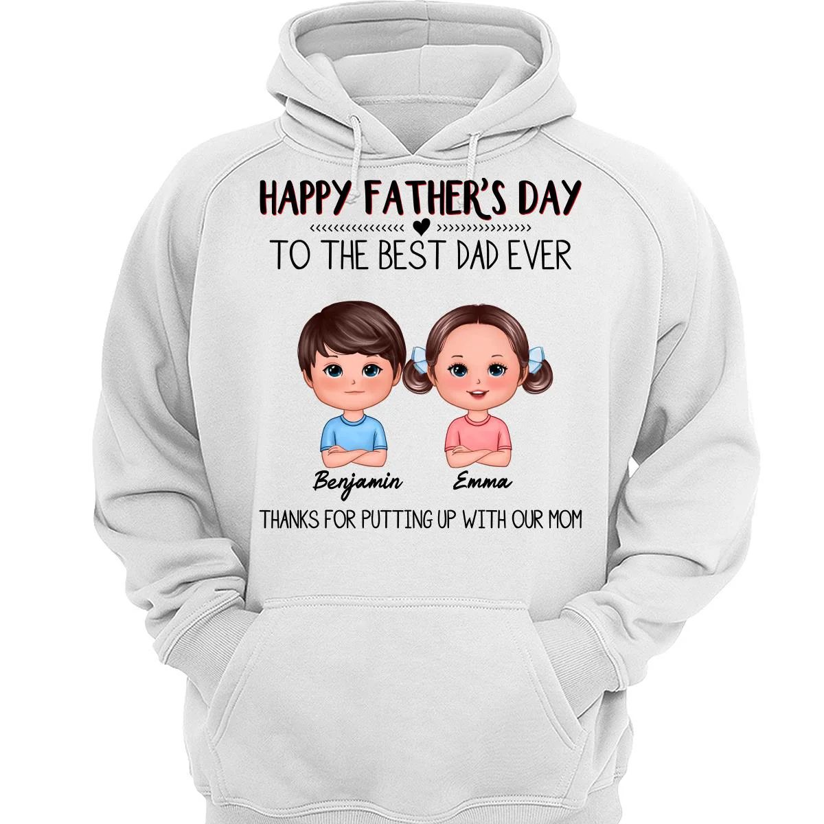 Happy Father‘s Day To The Best Dad Ever Doll Kids Personalized Shirt - Image 3