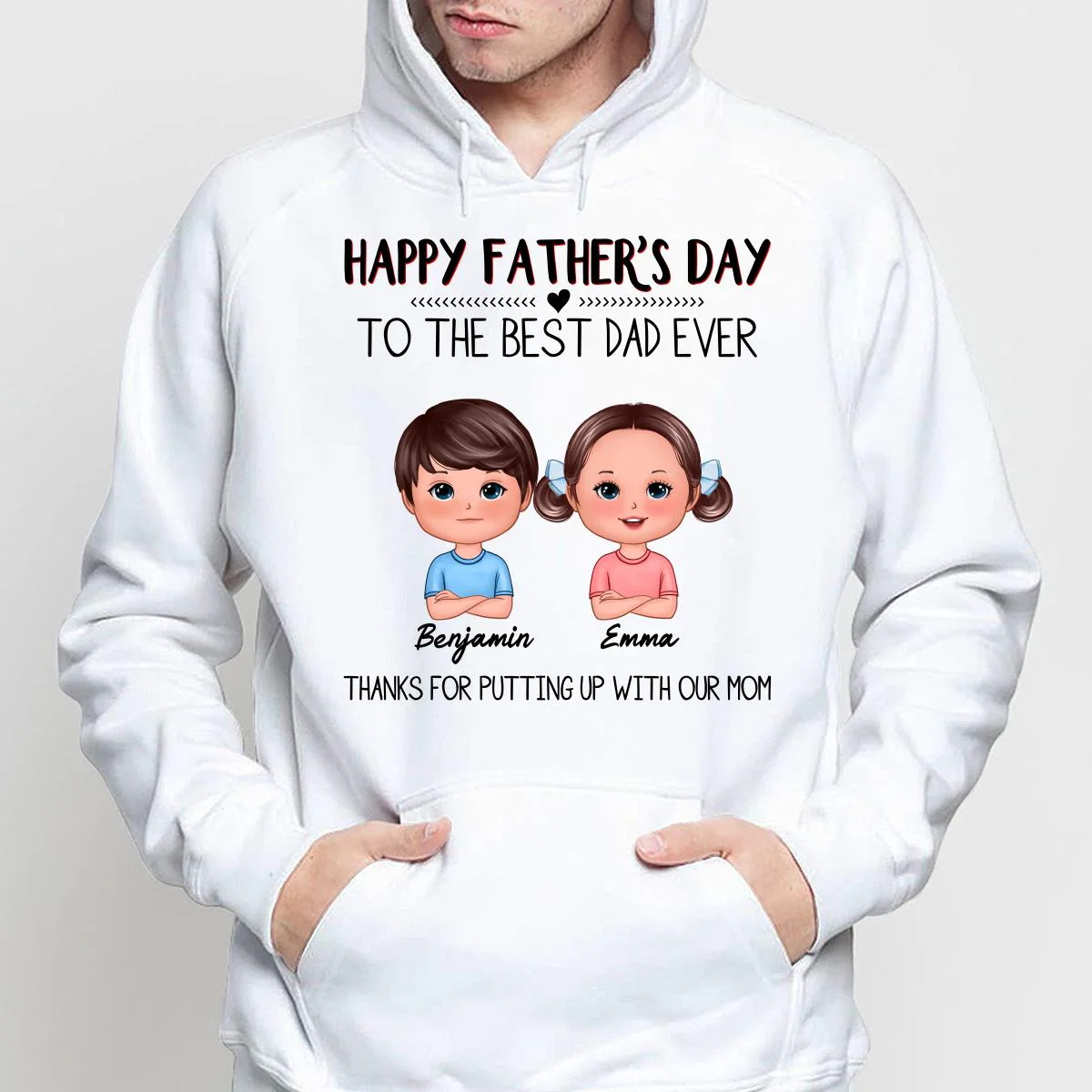 Happy Father‘s Day To The Best Dad Ever Doll Kids Personalized Shirt - Image 4