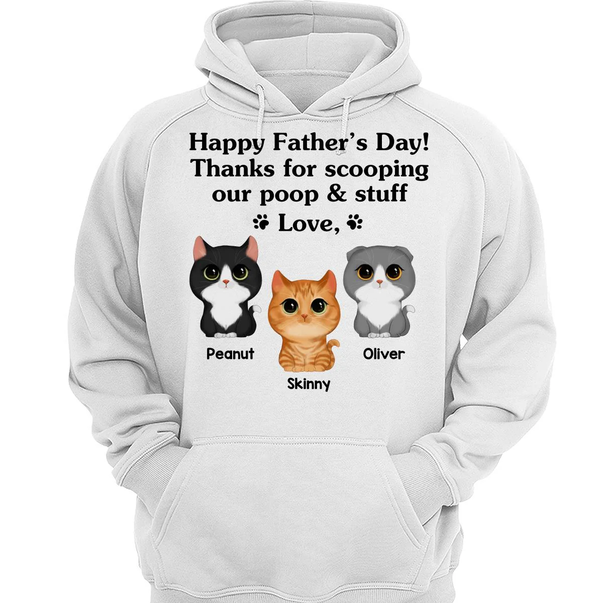 Happy Father‘s Day Watercolor Cute Cats Gift For Cat Dad Personalized Shirt - Image 3