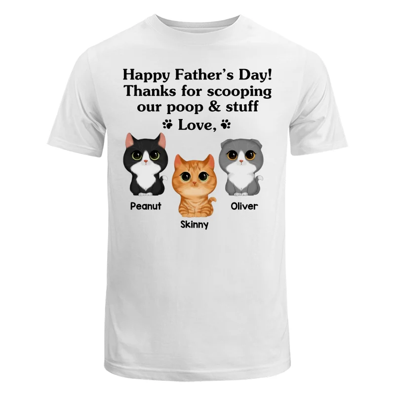 Happy Father‘s Day Watercolor Cute Cats Gift For Cat Dad Personalized Shirt - Image 5