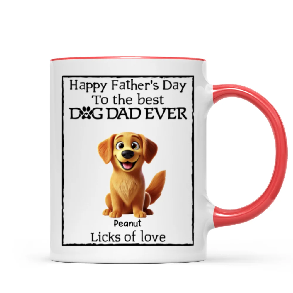 Happy Father's Day Best Dog Dad Cartoon Funny Style Dogs Personalized Mug - Image 11