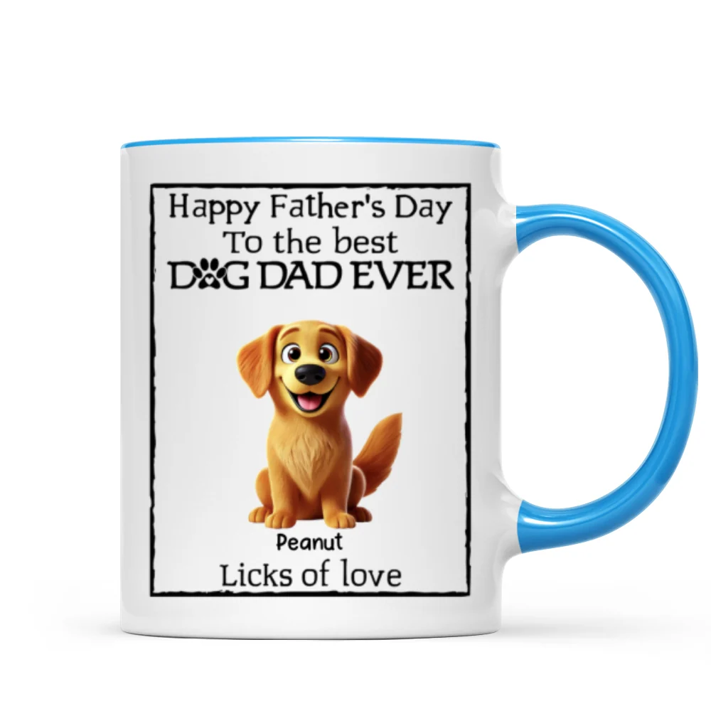 Happy Father's Day Best Dog Dad Cartoon Funny Style Dogs Personalized Mug - Image 12