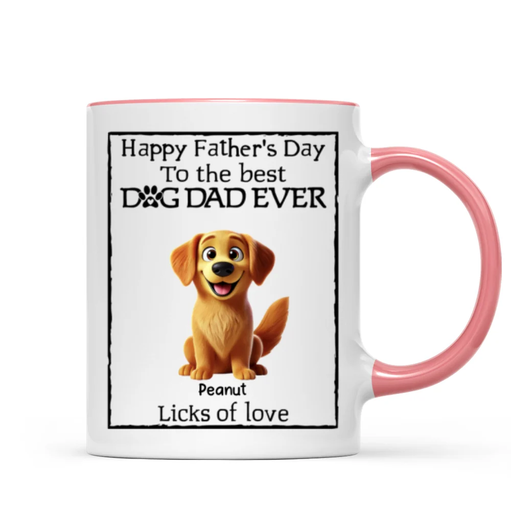Happy Father's Day Best Dog Dad Cartoon Funny Style Dogs Personalized Mug - Image 13