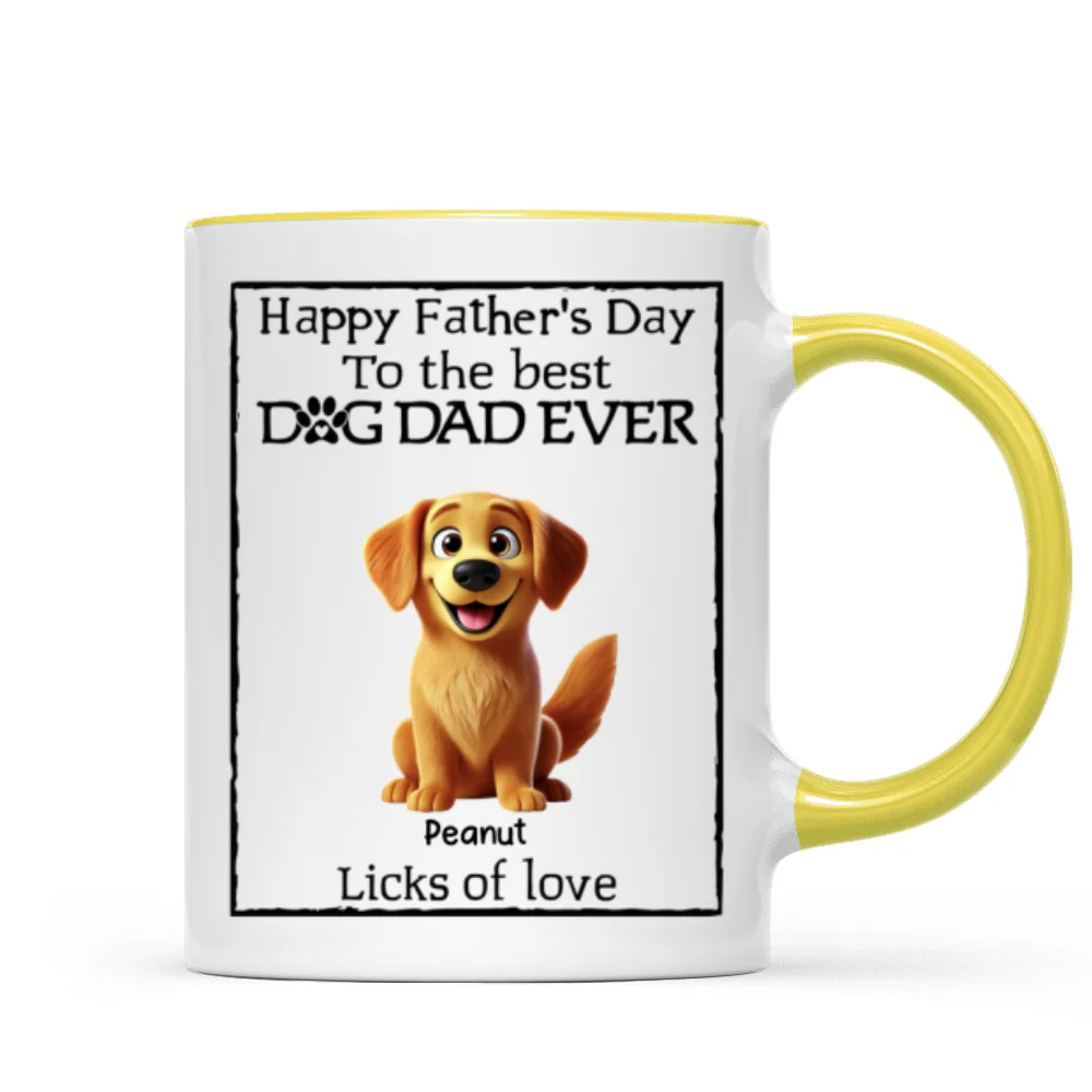 Happy Father's Day Best Dog Dad Cartoon Funny Style Dogs Personalized Mug - Image 15