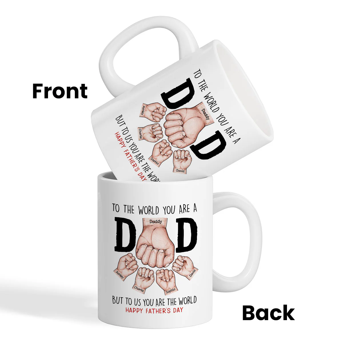 Happy Father's Day Fist Bump Personalized Mug - Image 3