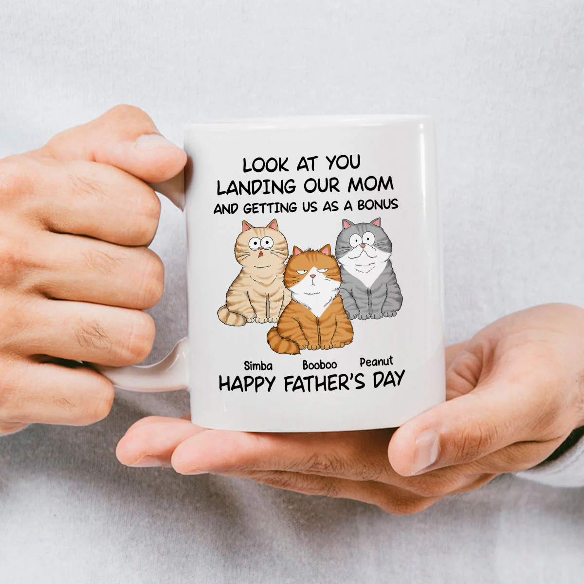 Happy Father's Day From Your Favorite Unemployed Freeloader, Funny Personalized Mug For Cat Dads - Image 3