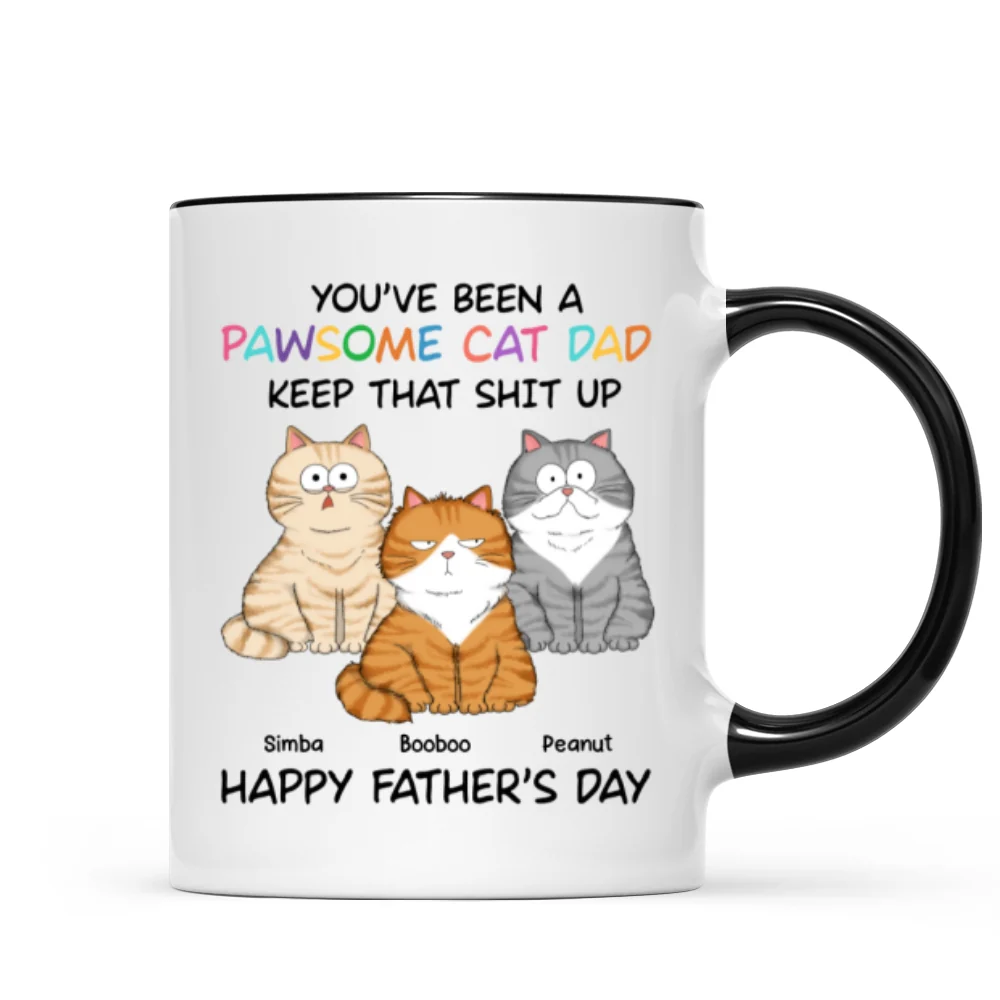 Happy Father's Day From Your Favorite Unemployed Freeloader, Funny Personalized Mug For Cat Dads - Image 9
