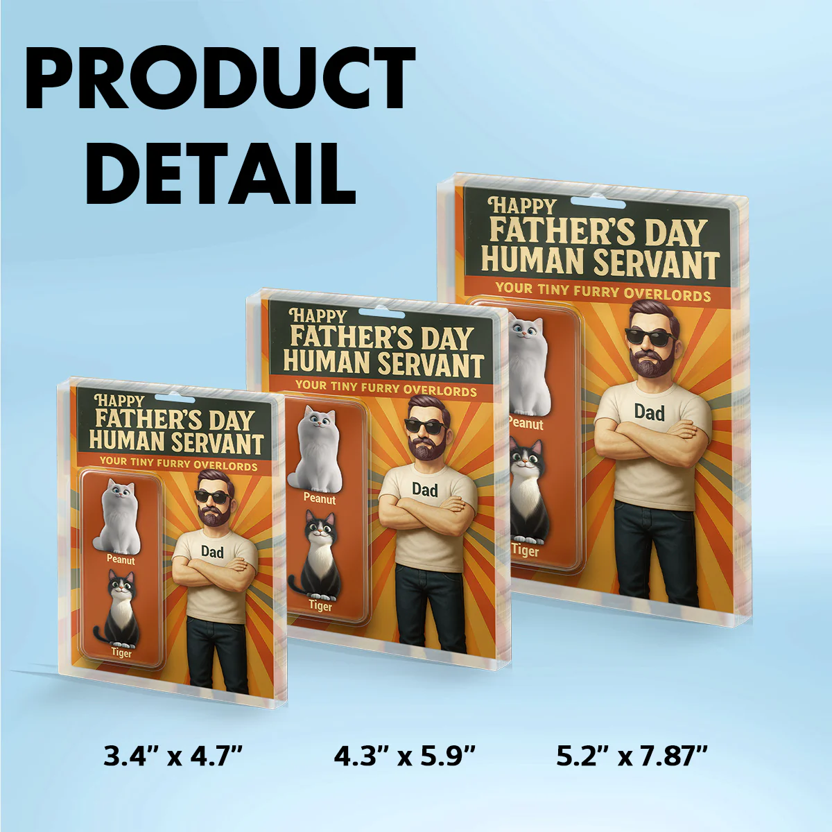 Happy Human Servant Cat Dad Custom Action Figure Personalized Acrylic Block Plaque - Image 7