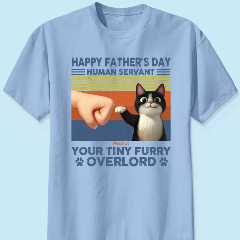 Happy Father's Day Human Servant Cat Dad, Funny Cute Cartoon Cats Personalized Shirt - Image 10