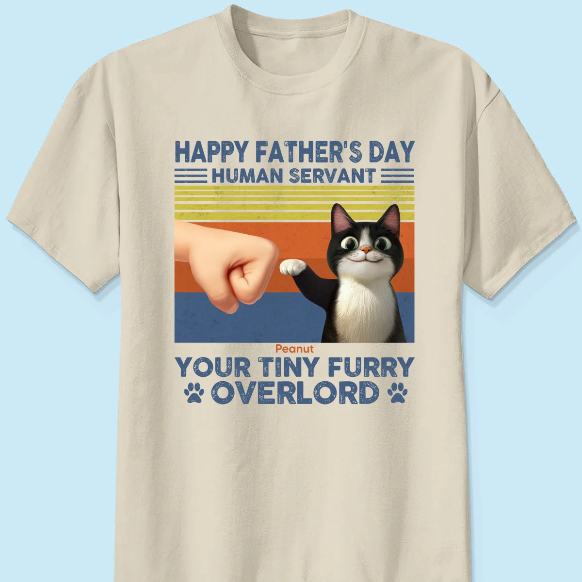 Happy Father's Day Human Servant Cat Dad, Funny Cute Cartoon Cats Personalized Shirt - Image 11