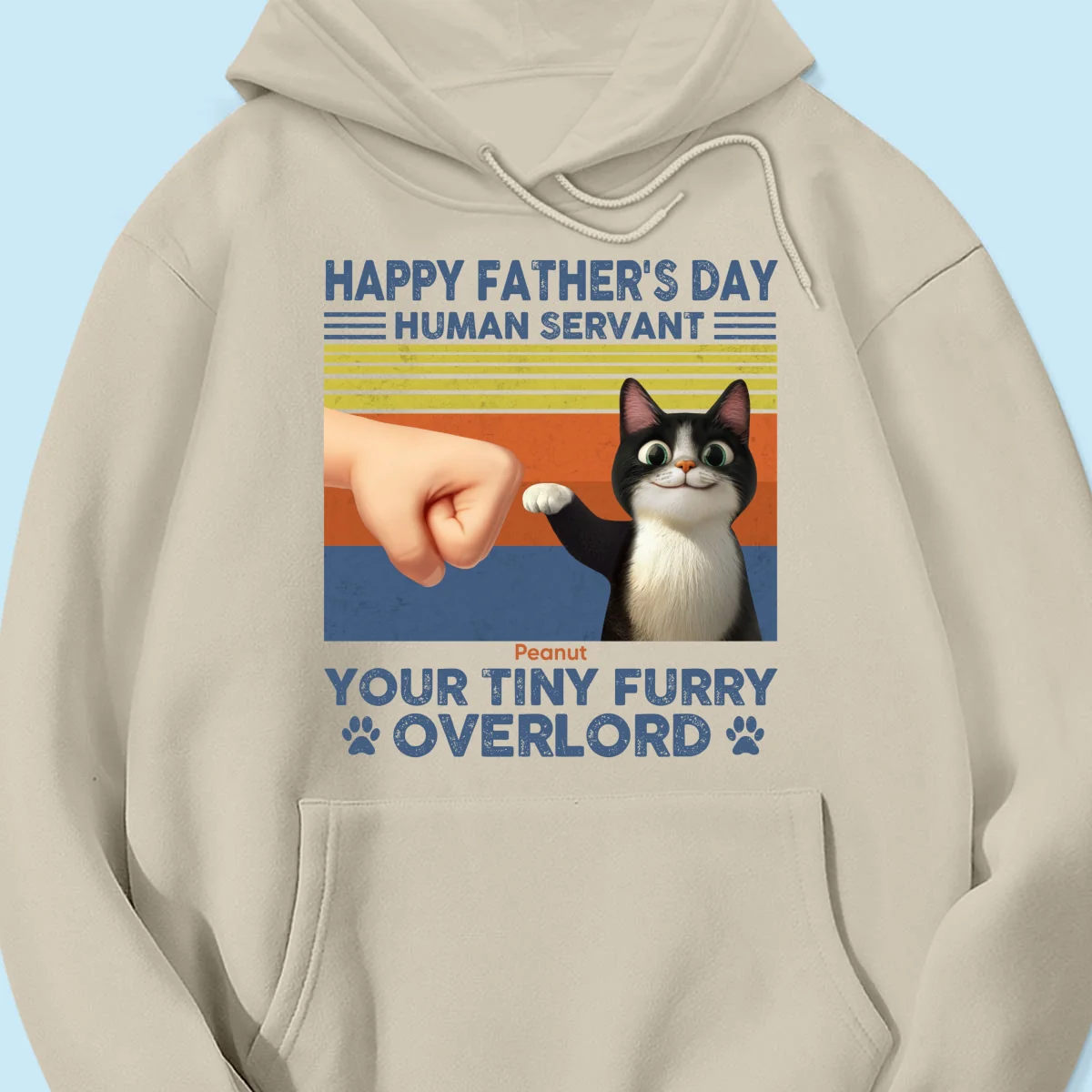 Happy Father's Day Human Servant Cat Dad, Funny Cute Cartoon Cats Personalized Shirt - Image 16