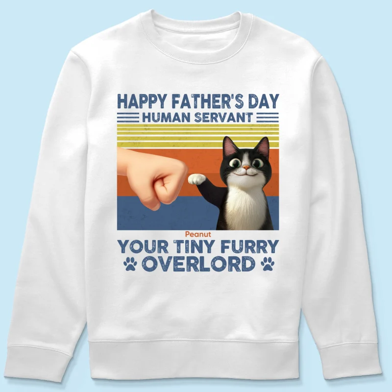 Happy Father's Day Human Servant Cat Dad, Funny Cute Cartoon Cats Personalized Shirt - Image 17