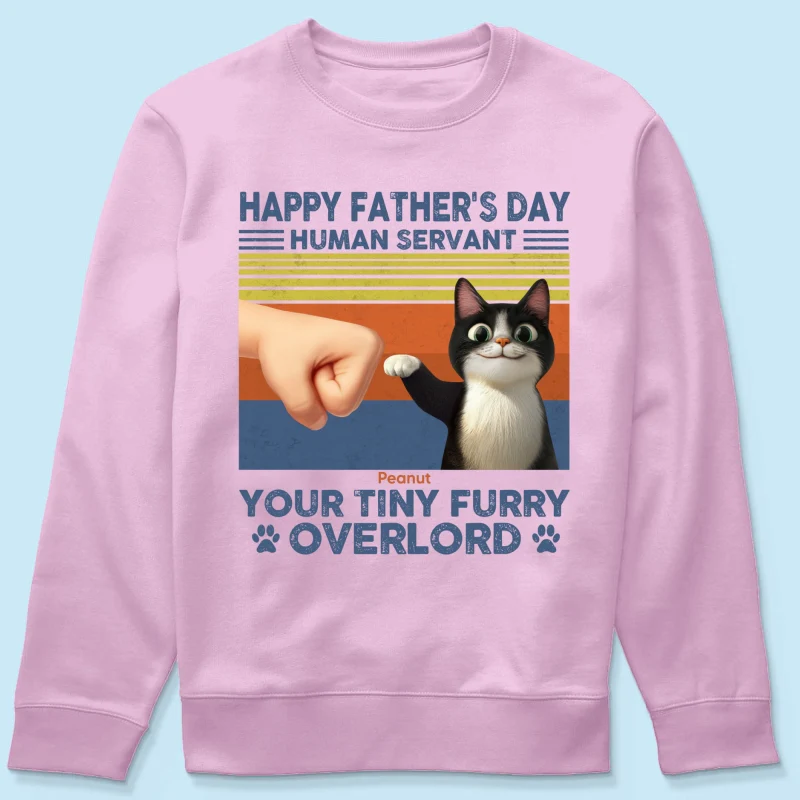Happy Father's Day Human Servant Cat Dad, Funny Cute Cartoon Cats Personalized Shirt - Image 19