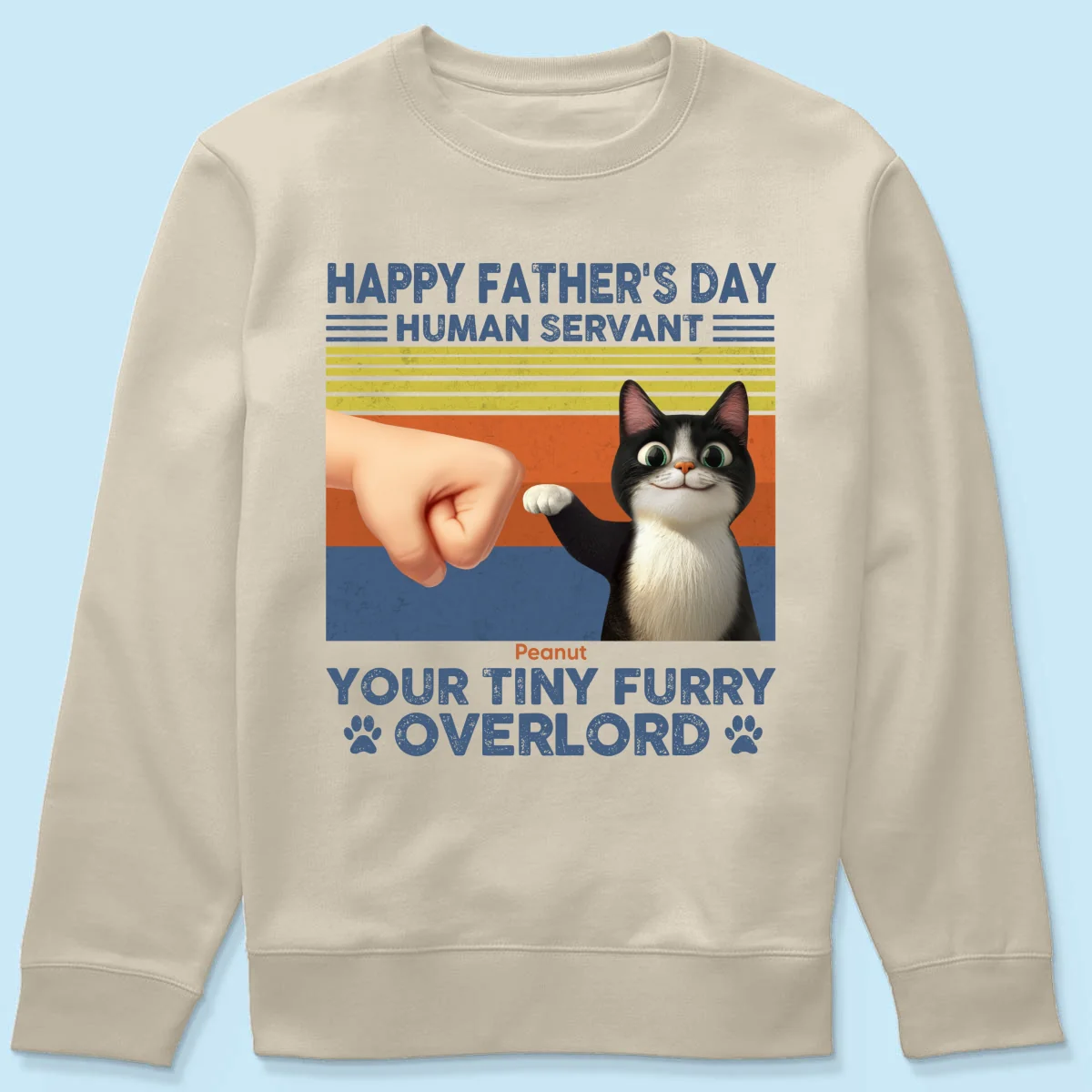 Happy Father's Day Human Servant Cat Dad, Funny Cute Cartoon Cats Personalized Shirt - Image 20