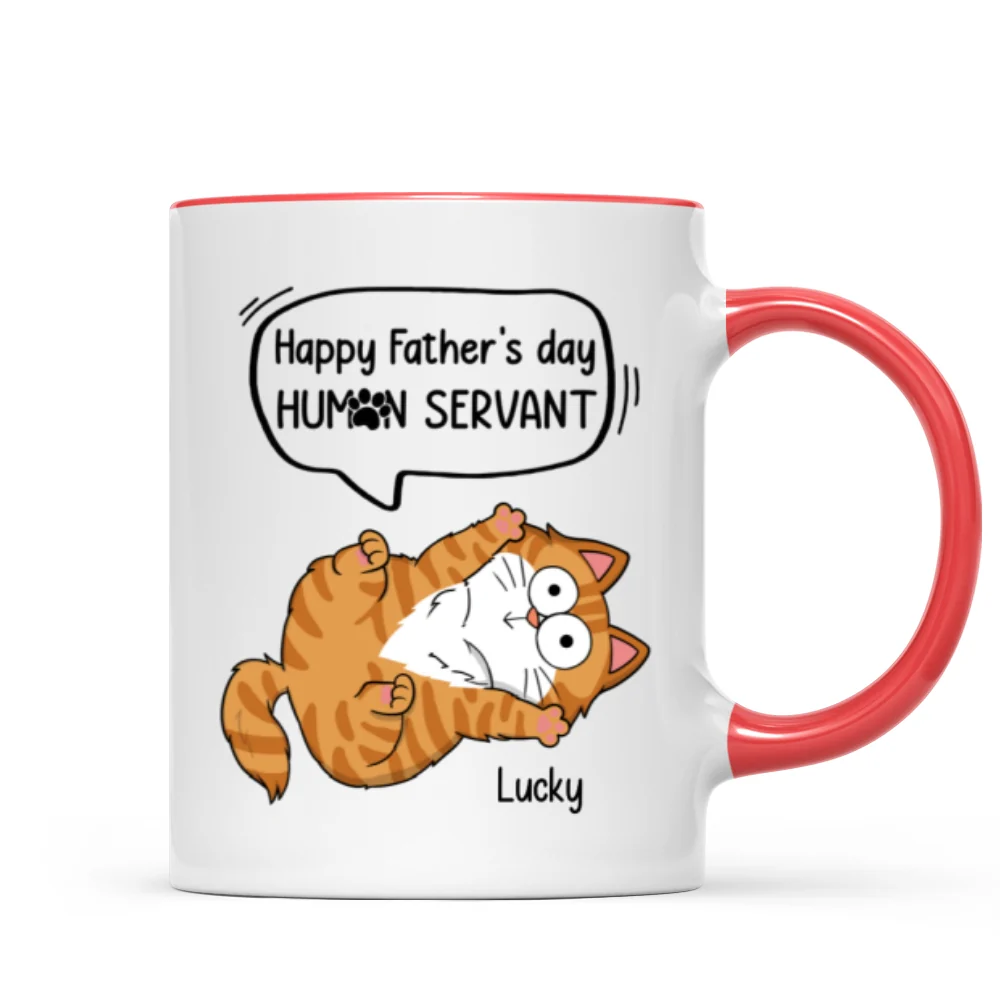 Happy Father's Day Human Servant Naughty Cats Personalized Mug - Image 10