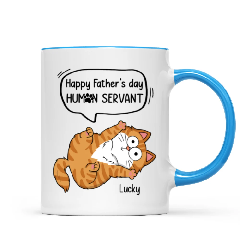 Happy Father's Day Human Servant Naughty Cats Personalized Mug - Image 11
