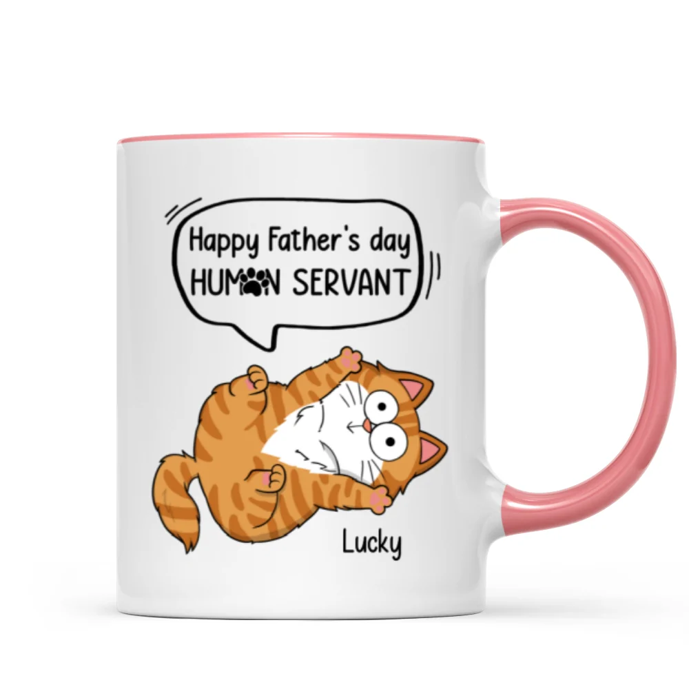 Happy Father's Day Human Servant Naughty Cats Personalized Mug - Image 12