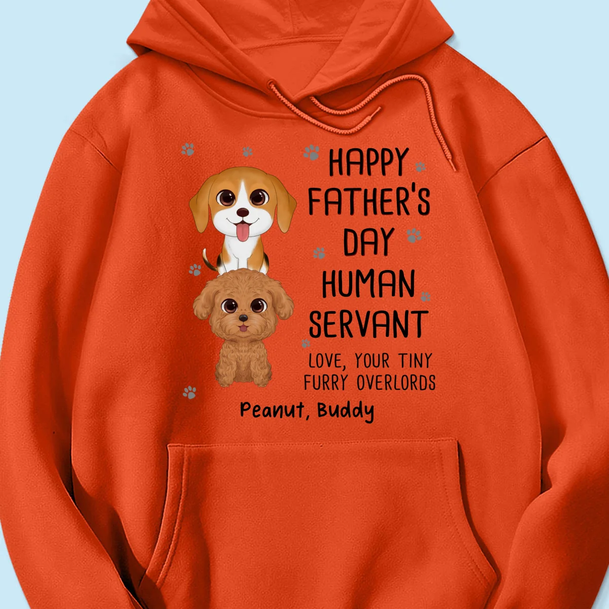 Happy Father‘s Day Human Servant Stacked Dogs Funny Gift For Dog Lover Personalized Shirt - Image 15