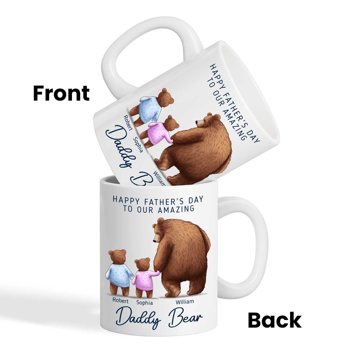 Happy Father‘s Day To Amazing Daddy Bear Personalized Mug - Image 3