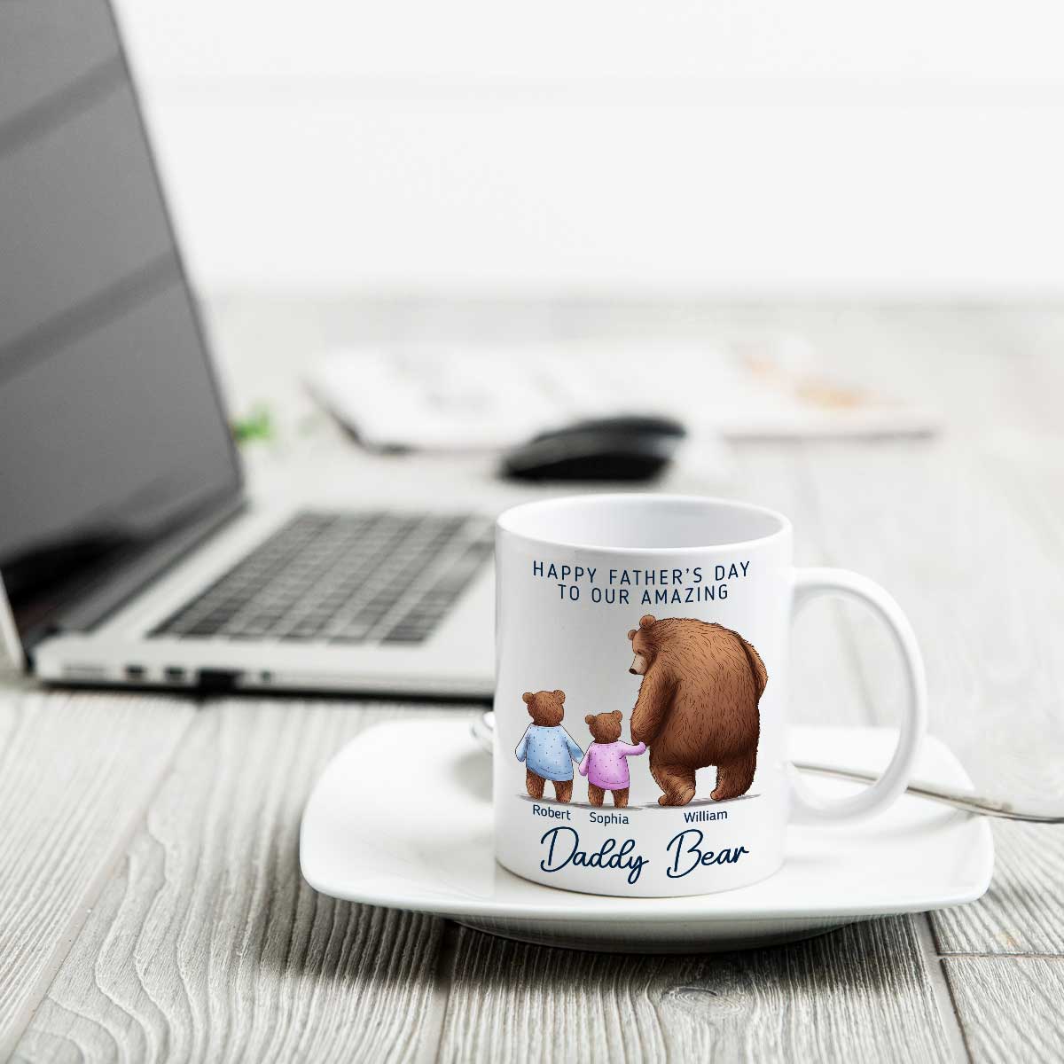 Happy Father‘s Day To Amazing Daddy Bear Personalized Mug - Image 4