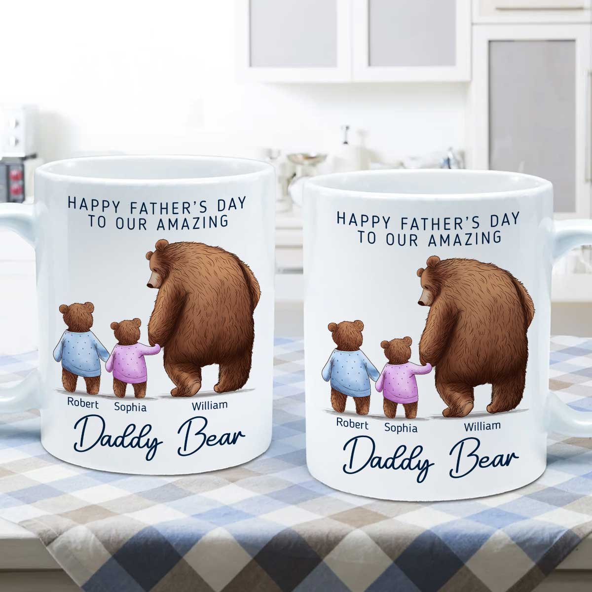 Happy Father‘s Day To Amazing Daddy Bear Personalized Mug - Image 5