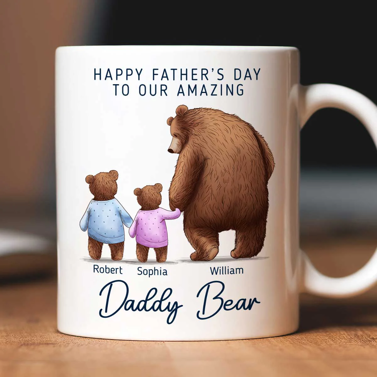 Happy Father‘s Day To Amazing Daddy Bear Personalized Mug - Image 7