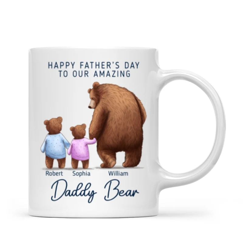 Happy Father‘s Day To Amazing Daddy Bear Personalized Mug - Image 8