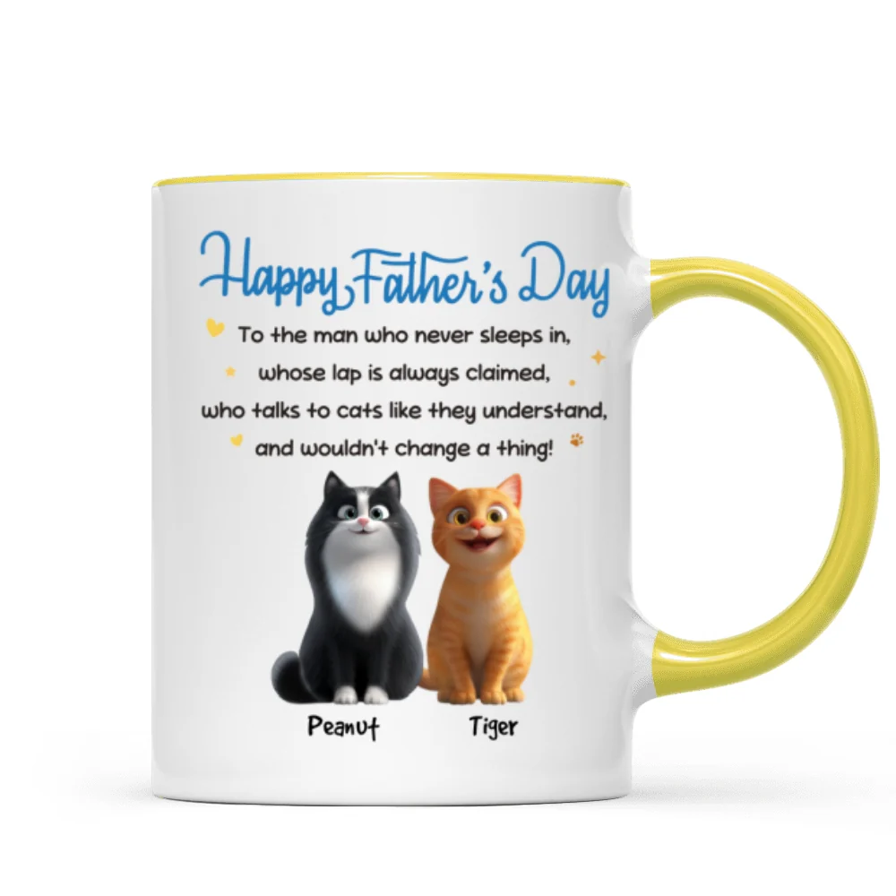 Happy Father's Day To Cat Dad - Personalized Mug - Image 17