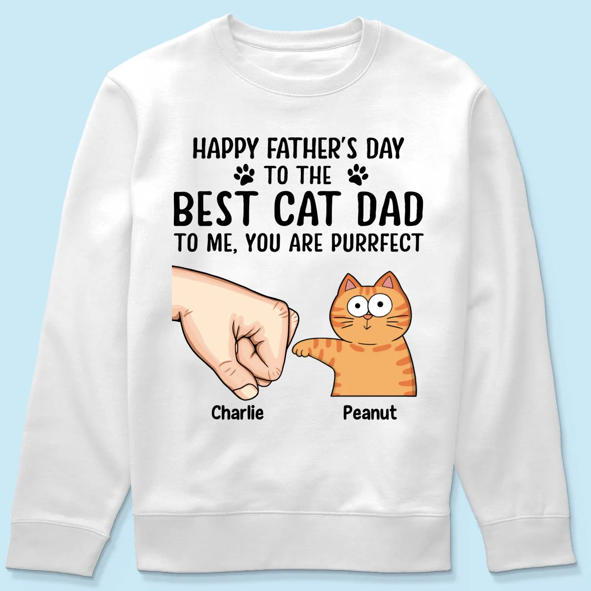 Happy Father‘s Day To The Best Cat Dad Personalized Shirt, Father's Day Gift For Cat Dad, Husband, Boyfriend - Image 18